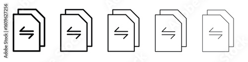 File transfer icon. Thin line icons collection for web ui.