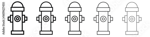 Fire hydrant icon. Thin line icons collection for web ui.
