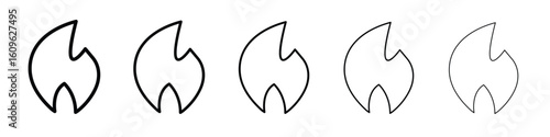 Fire icon. Thin line icons collection for web ui.