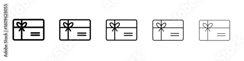 Gift card icon. Thin line icons collection for web ui.