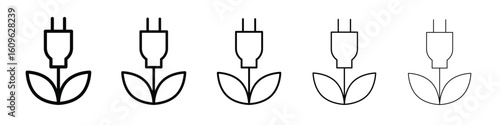 Green energy icon. Thin line icons collection for web ui.