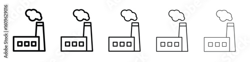 Industrial factory icon. Thin line icons collection for web ui.