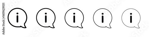 Info icon. Thin line icons collection for web ui.