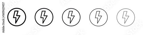 Lightning icon. Thin line icons collection for web ui.