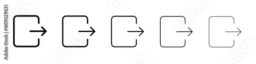 Logout icon. Thin line icons collection for web ui.