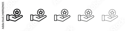 Loyalty program icon. Thin line icons collection for web ui.