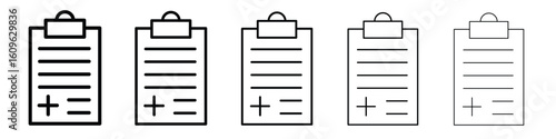 Medical report icon. Thin line icons collection for web ui.