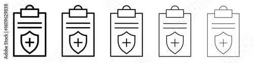 Medical insurance icon. Thin line icons collection for web ui.