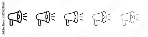 Megaphone icon. Thin line icons collection for web ui.