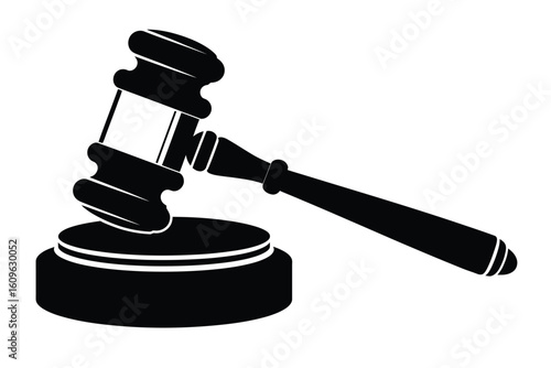 Gavel Hammer Silhouette – Law and Justice Vector