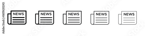 Newspaper icon. Thin line icons collection for web ui.