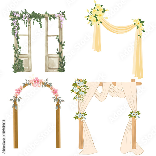 vector illustration of a wooden window