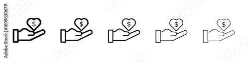 Philanthropy icon. Thin line icons collection for web ui.
