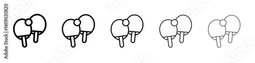 Ping pong icon. Thin line icons collection for web ui.