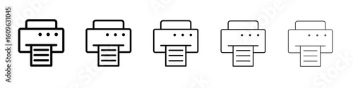 Print icon. Thin line icons collection for web ui.