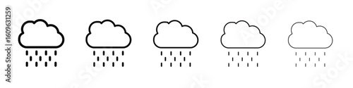 Rain icon. Thin line icons collection for web ui.