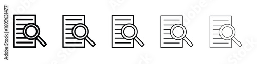 Research icon. Thin line icons collection for web ui.
