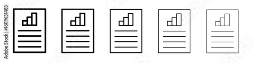 Report icon. Thin line icons collection for web ui.