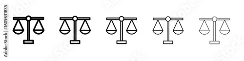 Scales of justice icon. Thin line icons collection for web ui.