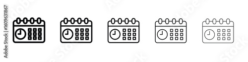 Schedule icon. Thin line icons collection for web ui.