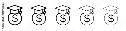 Scholarship icon. Thin line icons collection for web ui.