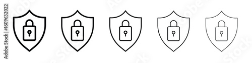 Security lock icon. Thin line icons collection for web ui.