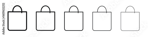Shopping bag icon. Thin line icons collection for web ui.
