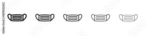 Surgical mask icon. Thin line icons collection for web ui.