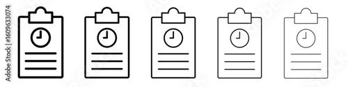 Timesheet icon. Thin line icons collection for web ui.