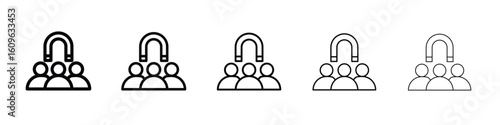 User engagement icon. Thin line icons collection for web ui.