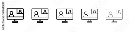 Video chat icon. Thin line icons collection for web ui.