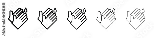 Wash hands icon. Thin line icons collection for web ui.