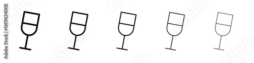 Wine glass icon. Thin line icons collection for web ui.