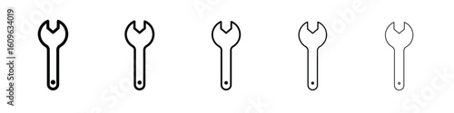 Wrench icon. Thin line icons collection for web ui.