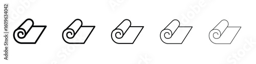 Yoga mat icon. Thin line icons collection for web ui.