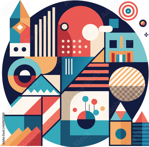 Seamless pattern of American flags and retro cars with festive vector elements