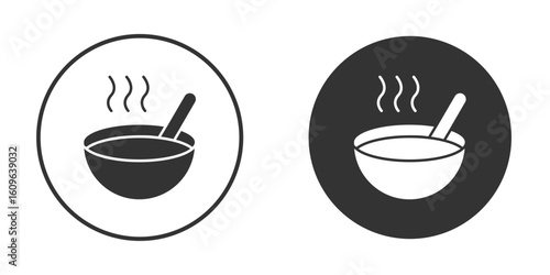Bowl of soup icon doodle vectors, vector illustration