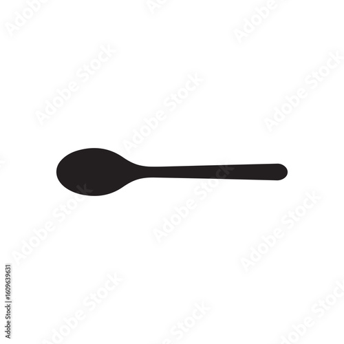 Wooden spoon silhouette vector flat illustration design on white background