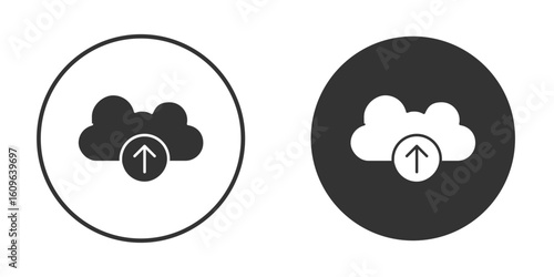 Cloud upload icon doodle vectors, vector illustration