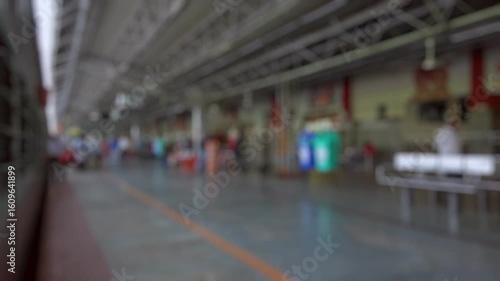 Wallpaper Mural Bokeh view of Bangalore City railway station. It is officially known as Krantiveera Sangolli Rayanna and is the primary railway station serving Bangalore, India. Blurred background footage. Torontodigital.ca