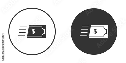 Money transfer icon doodle vectors, vector illustration