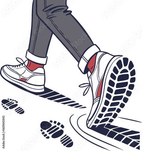 vector illustration of footsteps
