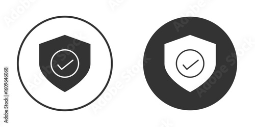 Shield check mark icon doodle vectors, vector illustration