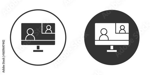 Video chat icon doodle vectors, vector illustration