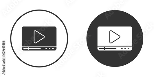 Video tutorial icon doodle vectors, vector illustration