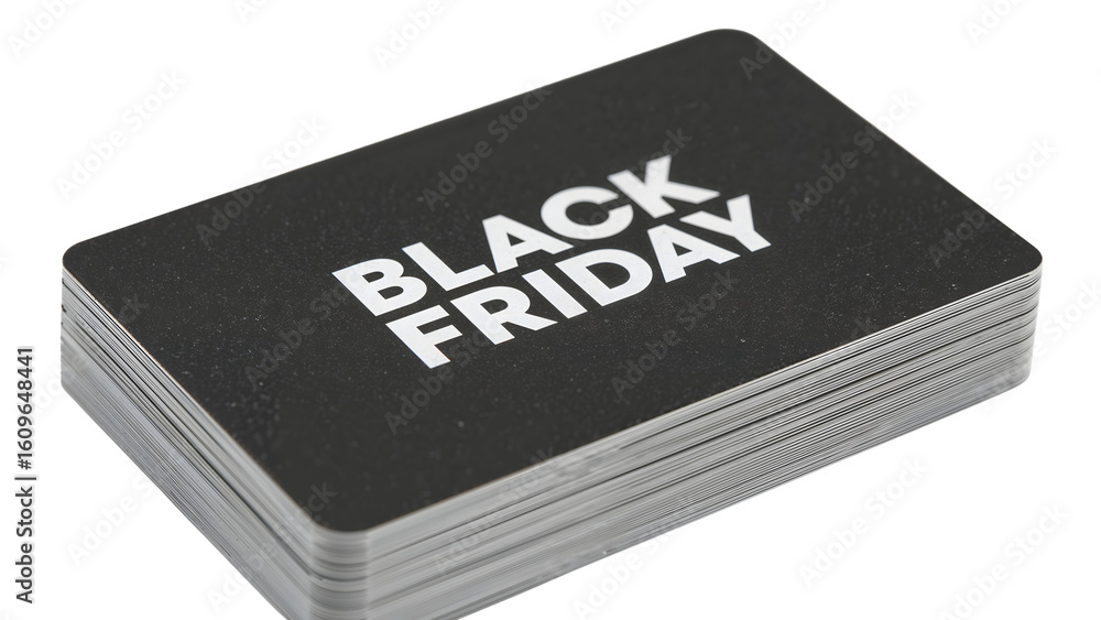 Black friday sale concept: stack of shopping cards highlighting retail discount deals Black friday sale concept: stack of shopping cards highlighting retail discount deals