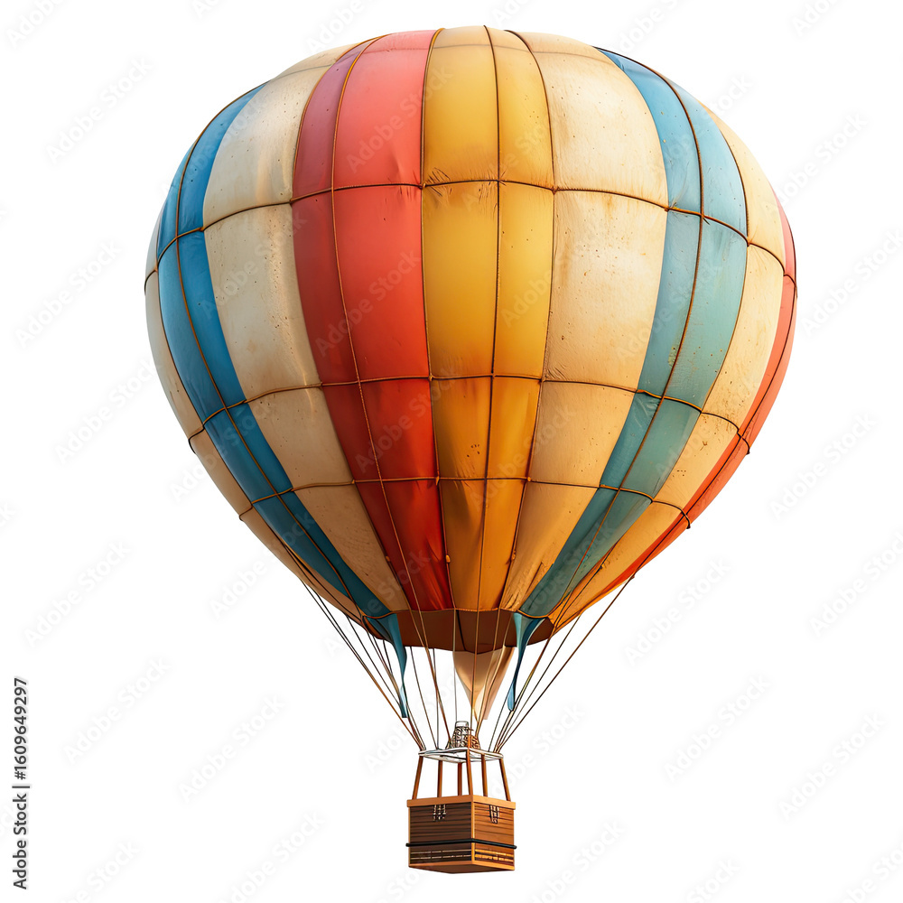 Fototapeta premium Vintage hot air balloon, vibrant colors
