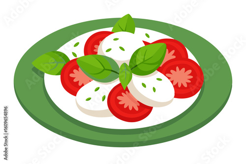 Classic Caprese Platter Art with Basil Mozzarella and Tomato