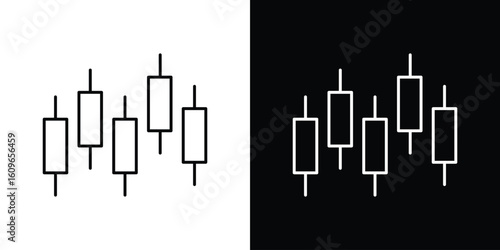 Chart candlestick icon design vector art Illustrations