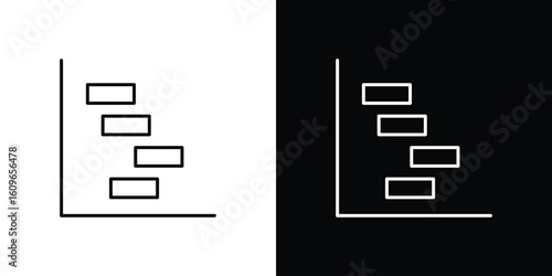 Chart gantt icon design vector art Illustrations